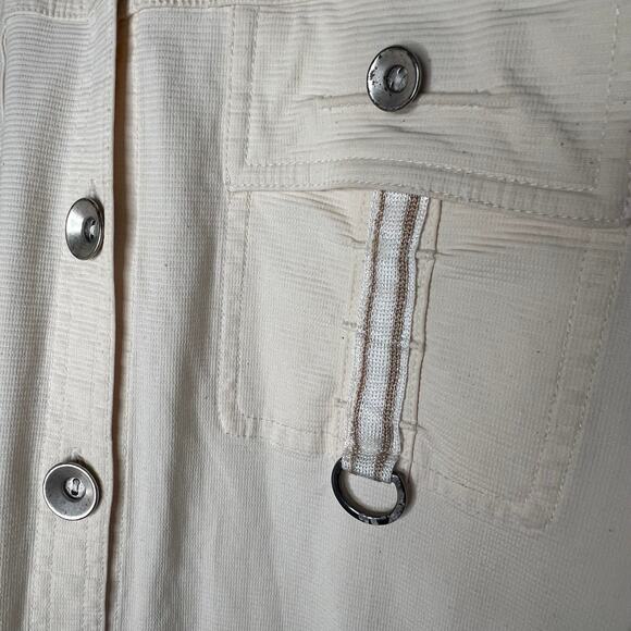 St. John Sport Vintage Ivory Button Down Utility Jacket Size L - Picture 5 of 9